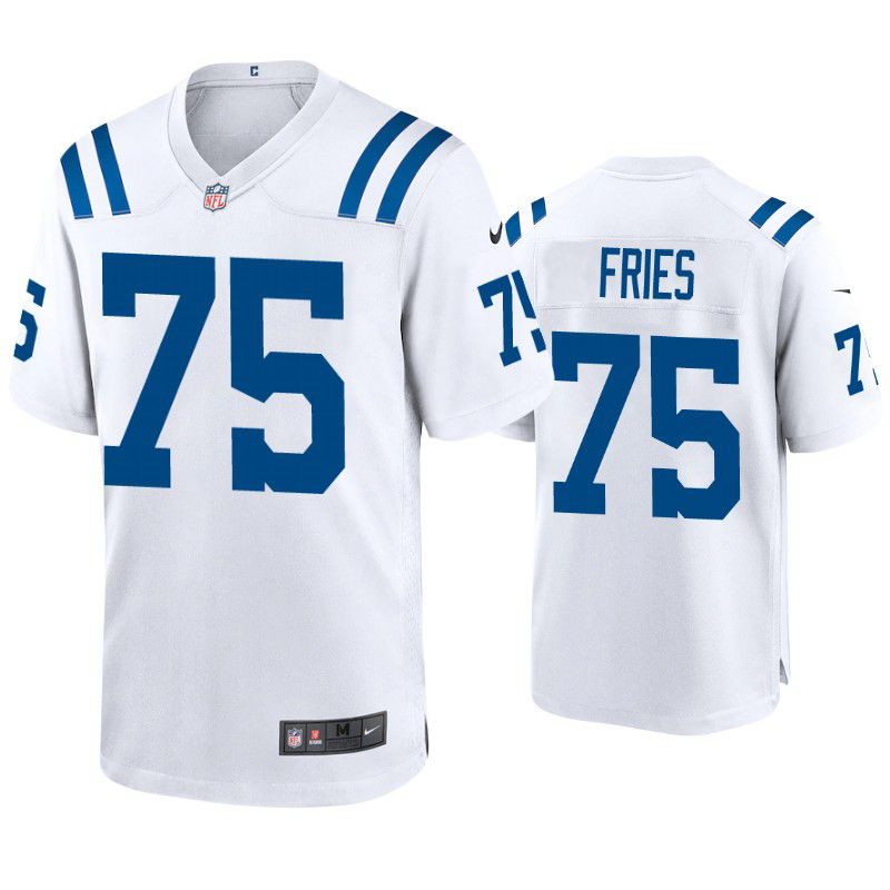 Men Indianapolis Colts 75 Will Fries Nike White Game NFL Jersey